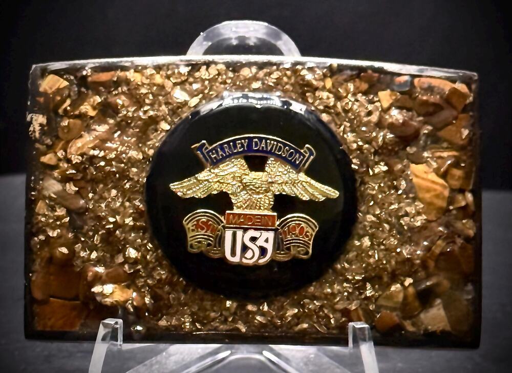 Harley Davidson OAK Vintage Americana Assemblage Art buckle